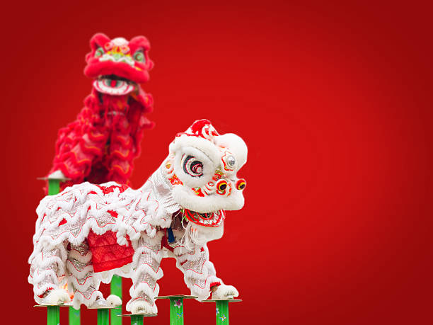 istock Chinese lion costume dance 493277220