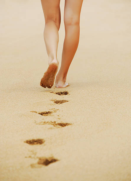 istock trail barefoot feet in the sand 493277995
