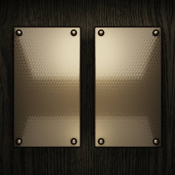 istock wooden background with metal element 493278652