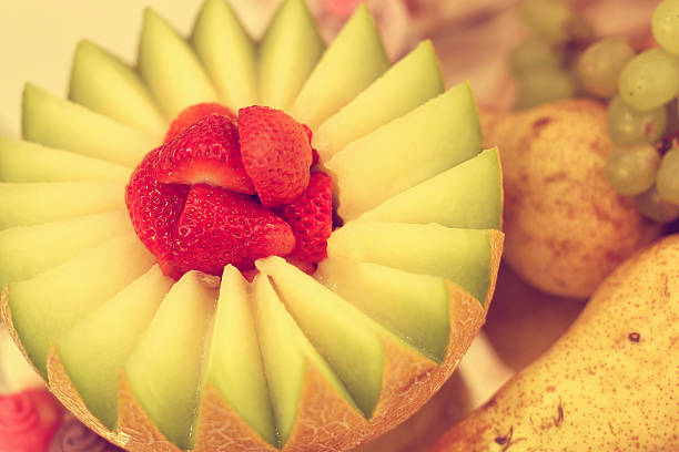 Delicious fruits on table