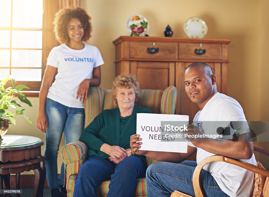 Volunteers needed! Shot of volunteer workers at a retirement homehttp://195.154.178.81/DATA/i_collage/pi/shoots/805700.jpg Volunteer Stock Photo