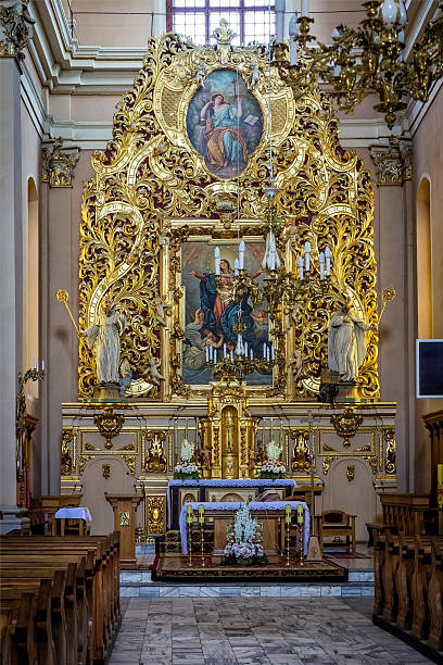 istock Baroque church interior, Wigry, Poland 493279638