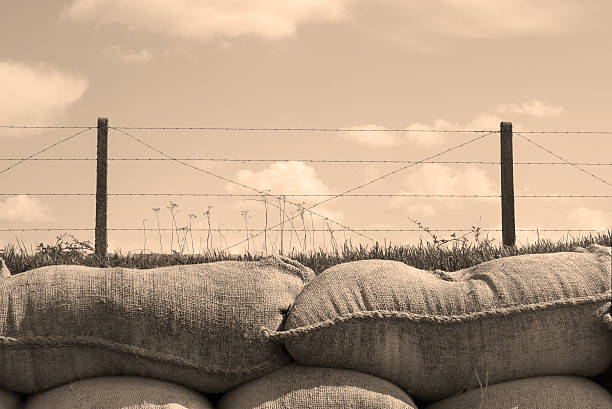 Trenches of death world war one sandbags in Belgium Trenches of death world war one sandbags in Belgium battlefield photos stock pictures, royalty-free photos & images