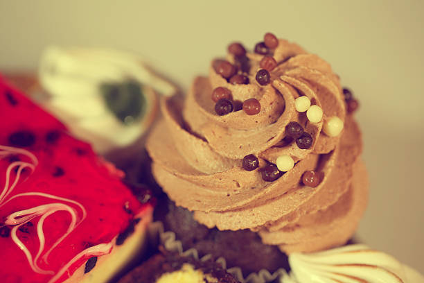 Delicious chocolate cupcake with sprinkles