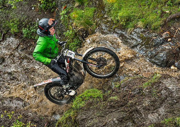 Fort William, Lochaber, Scotland - May 7, 2014: This is one of the participants within the Scottish Six Day Trial, SSTD, which is open to public viewing at Fort William, Scotland on 7 May, 2014.
