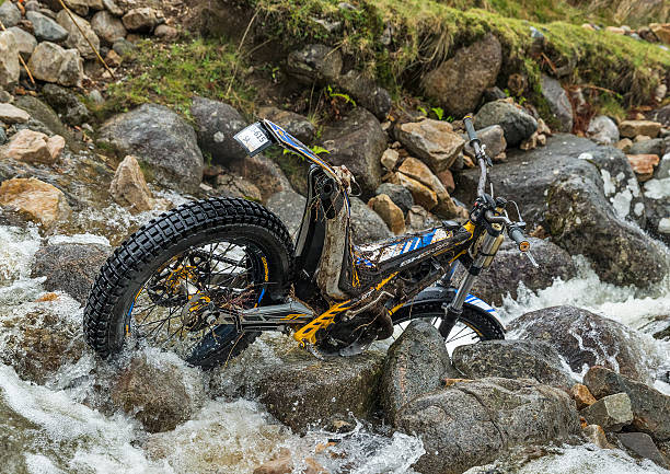 Fort William, Lochaber, Scotland - May 7, 2014: This is one of the participants within the Scottish Six Day Trial, SSTD, which is open to public viewing at Fort William, Scotland on 7 May, 2014.