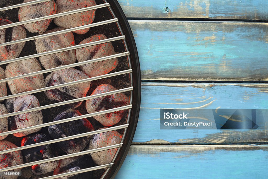 Hot BBQ Grill Grill with glowing charcoal briquettes Barbecue Grill Stock Photo