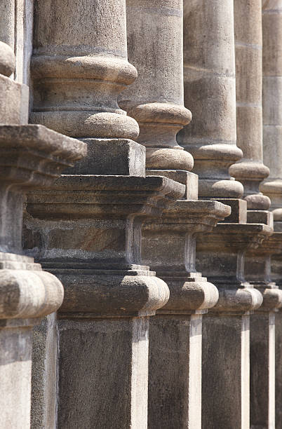 istock Classical stone columns on a chuch entrance portico 493283696
