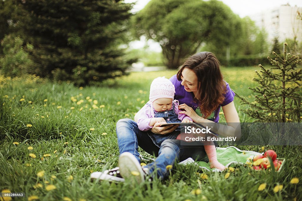 Family. Family happy outdoors. Adult Stock Photo