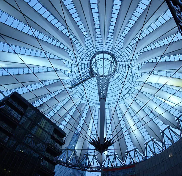 Futuristic Roof of the Sony Center in Berlin