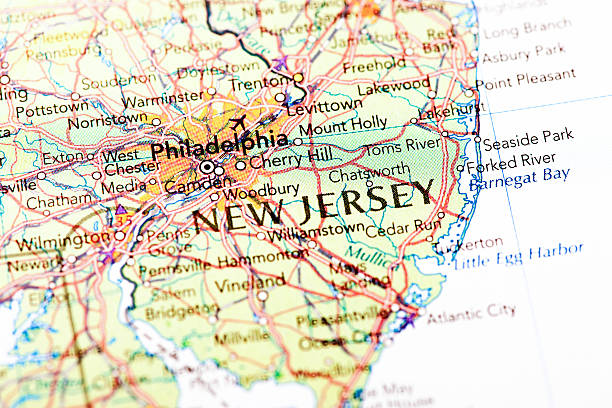 Map of New Jersey stock photo