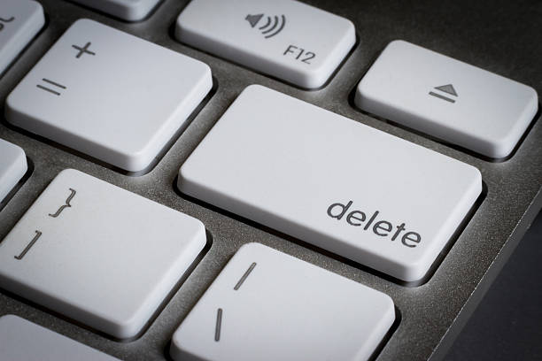 Closeup of delete key in a keyboard.