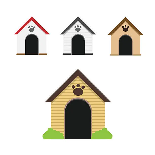 Vector illustration of Dog home set