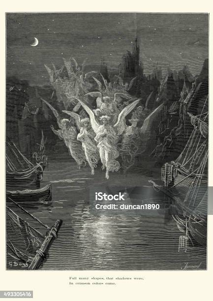 Rime Of The Ancient Mariner I Shot Albatross Stock Illustration - Download  Image Now - Albatross, Illustration, 19th Century - iStock