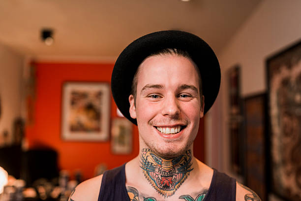 istock Happy tattoo artist at studio 493307286