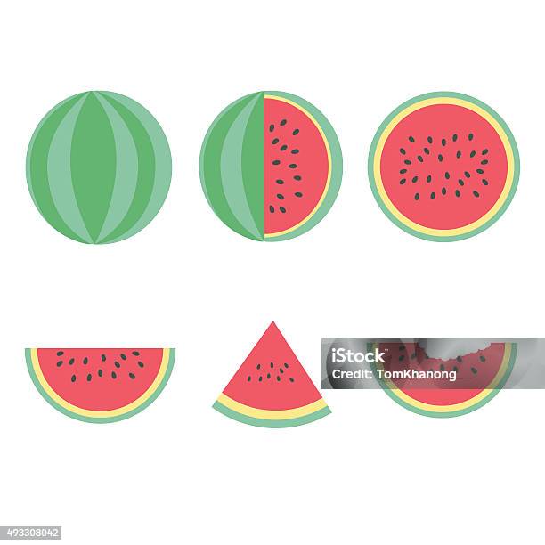 Water Melon Set Stock Illustration - Download Image Now - Watermelon, 2015, Backgrounds