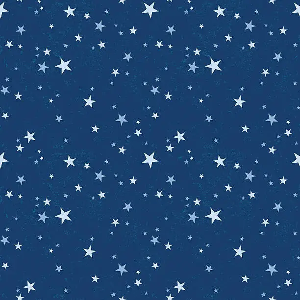 Vector illustration of Seamless pattern with starry night sky