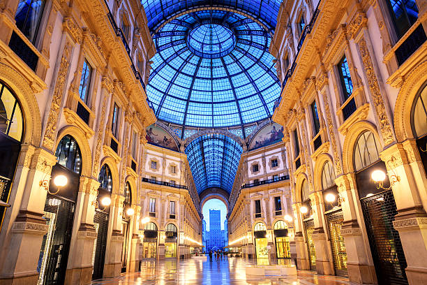 Galleria Vittorio Emanuele II, Milan, Italy The Galleria Vittorio Emanuele II, one of the world's oldest shopping malls, Milan, Italy galleria vittorio emanuele ii stock pictures, royalty-free photos & images