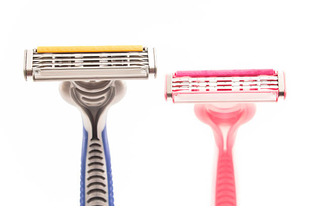 Close up of disposable men's razor blades