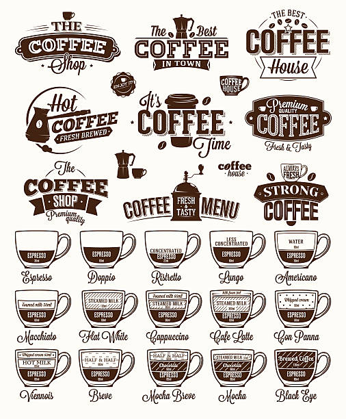 Coffee Label, logo and menu Coffee Label, logo and menu barista stock illustrations