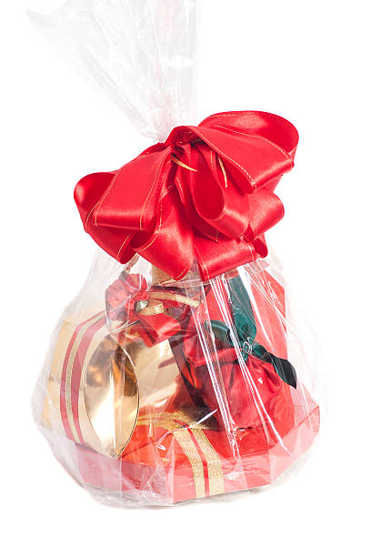 istock Basket with gifts isolated on white background 493310370