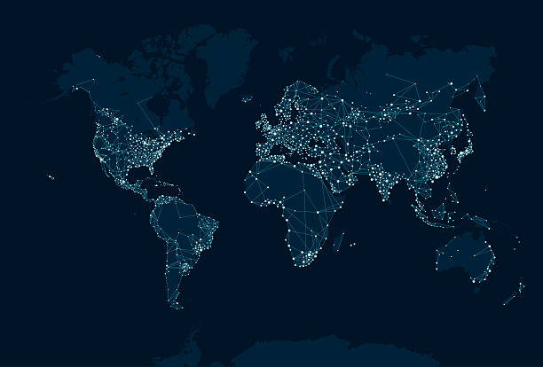 коммуникационной сети map of the world - globe politics topography world map stock illustrations