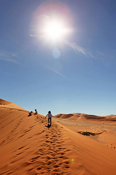 istock Children Climbing Red Sand Dunes in Sossusvlei Namibia 493314356