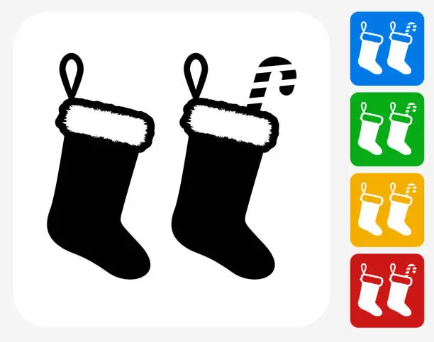 Vector illustration of Christmas Stockings Icon Flat Graphic Design