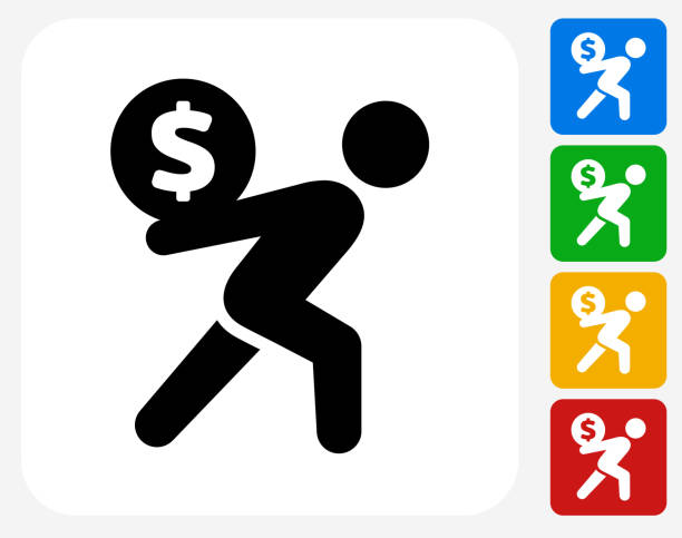nosić pieniądze ikona płaski projektowania graficznego - financial burden stock illustrations