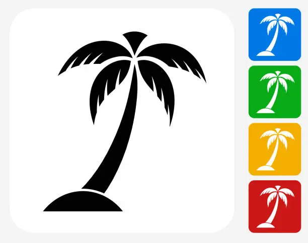 Vector illustration of Palm Tree Icon Flat Graphic Design