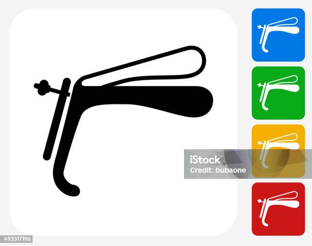 Speculum Icon Flat Graphic Design Stock Illustration - Download Image Now - Pap Smear, Icon Symbol, Menopause