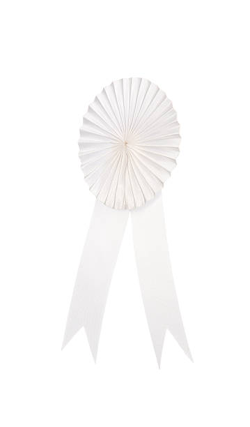 istock White fabric award ribbon isolated on white 493317338