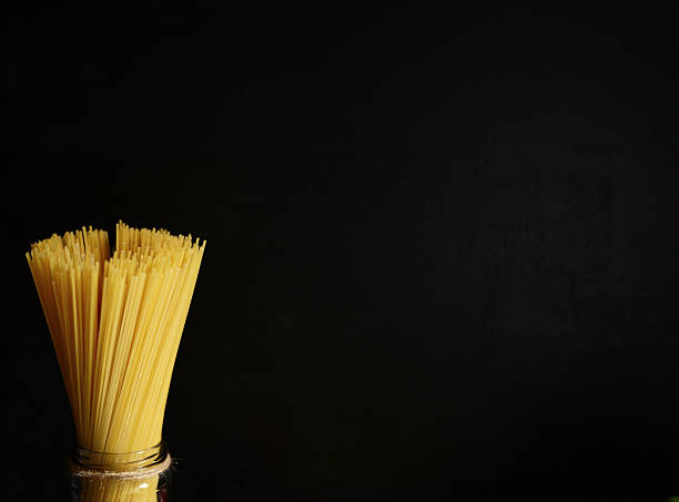Bunch of spaghetti on blackboard with copy space