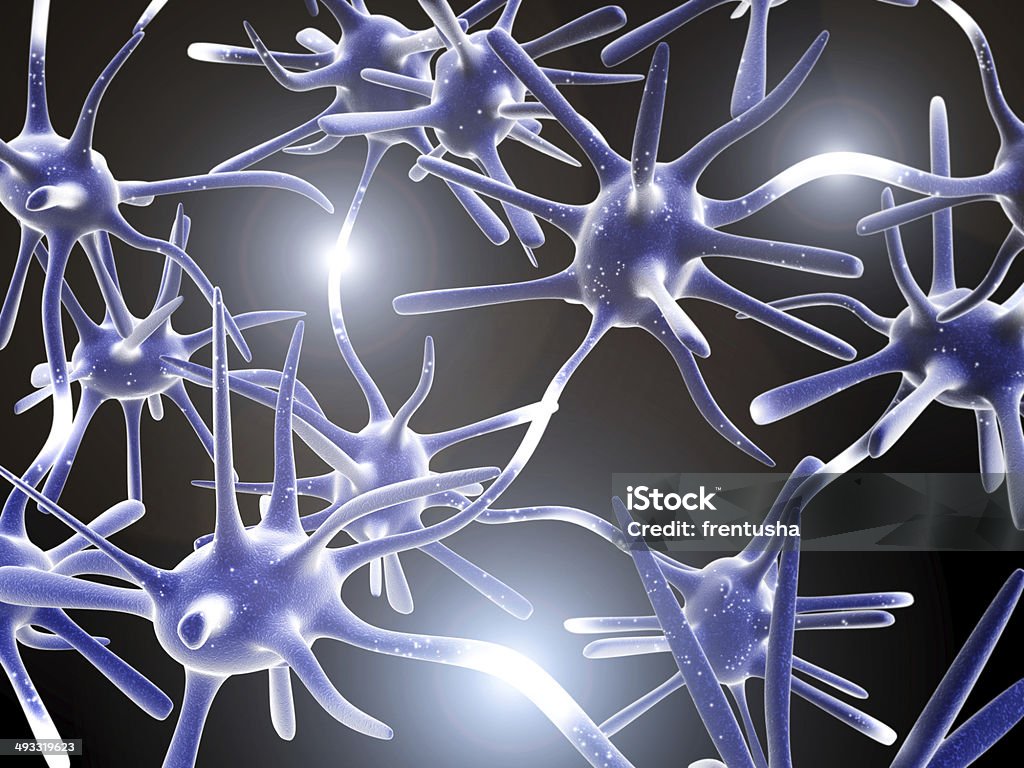 Impulses of neurons Impulses of neurons. 3d Anatomy Stock Photo