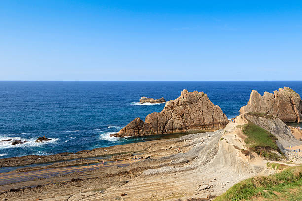 istock aerial view on Playa de Arnia at Liencres in Spain 493323125