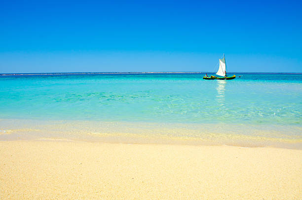 Beach in Anakao - Sailing Coast of Madagaskar at Anakao, close to Tulear madagascar beach photos stock pictures, royalty-free photos & images
