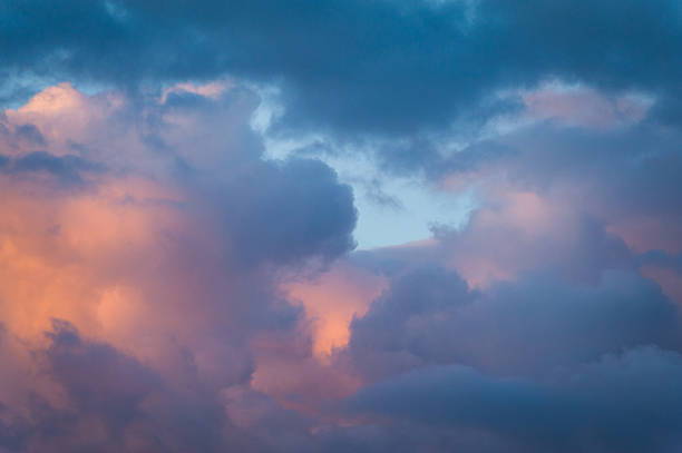 istock Dusk sky in orange, blue and purple 493323645