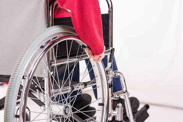 istock Senior lady on wheelchair 493326409