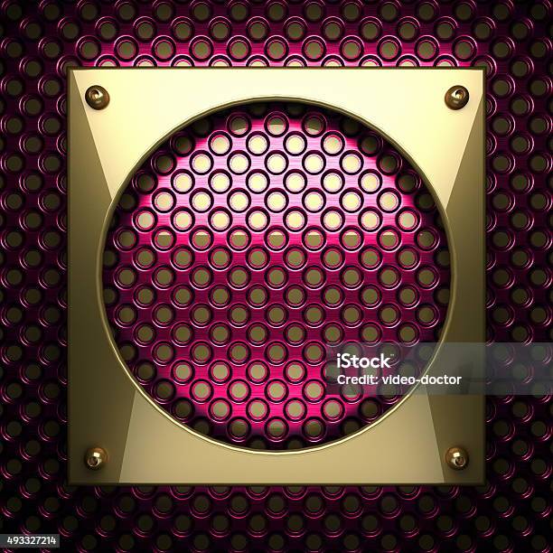 Pink Metal Background With Yellow Element Stock Photo - Download Image Now - 2015, Abstract, Alloy