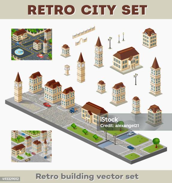 Retro Buildings Stock Illustration - Download Image Now - 2015, Apartment, Architecture