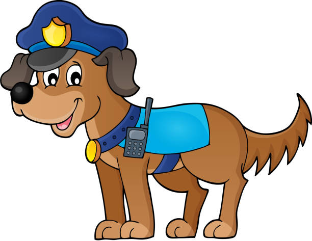 Police dog theme image 1 vector art illustration