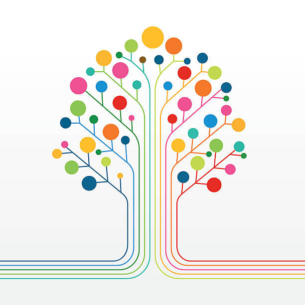 illustrations, cliparts, dessins animés et icônes de arbre abstrait multicolore - abstract tree