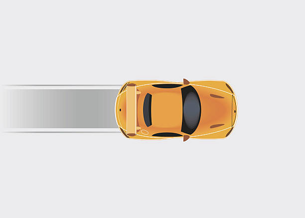Racing car top view. Vector yellow racing car godspeed stock illustrations