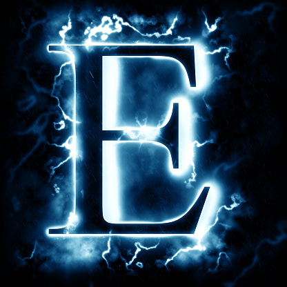 Lightning Letter E Stock Photo - Download Image Now - Flash ...