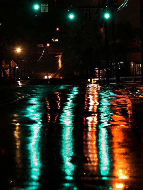 istock Green and Gold Night City Reflections 493334444