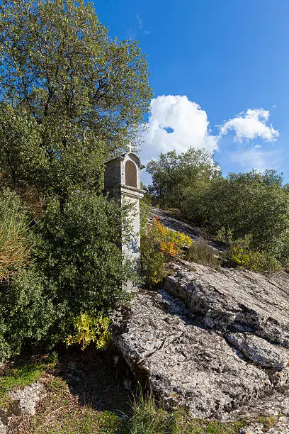 Pilgrim footpath in Lurs, Provence, France