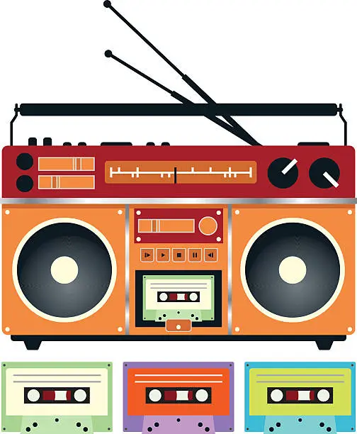 Vector illustration of Vintage Radio Tape