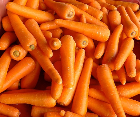 Carrot background at market