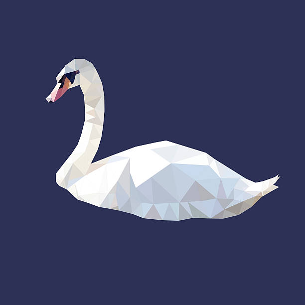 istock polygonal cygnus, polygon geometric bird, isolated animal vector illustration 493339610