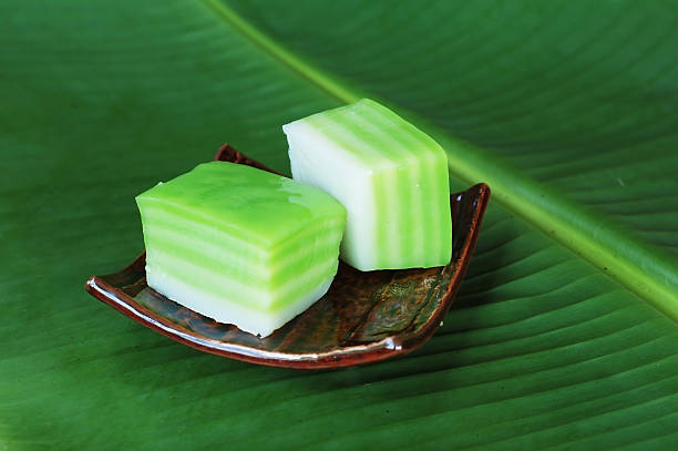 istock Thailand Desserts on banana leaf background 493339916
